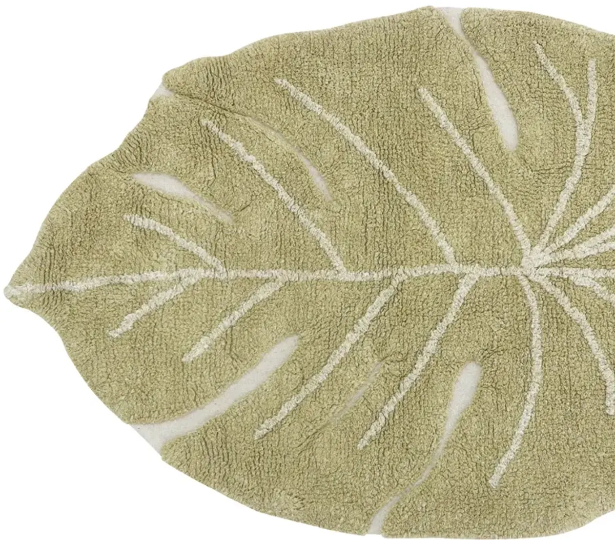 Washable rug Mini Monstera Olive