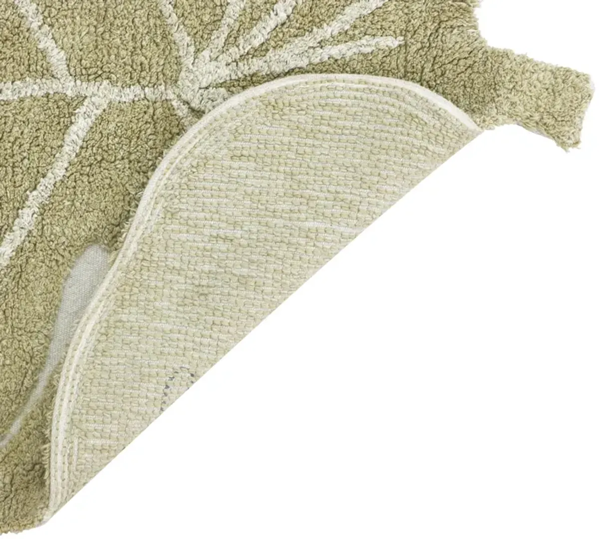 Washable rug Mini Monstera Olive