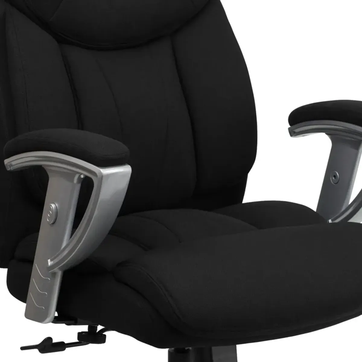 HERCULES Series Big & Tall 400 lb. Rated Black Fabric Executive Ergonomic Office Chair with Silver Adjustable Arms