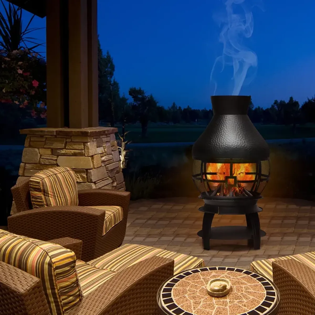 Patio Wood Burning Chimneys Fireplace