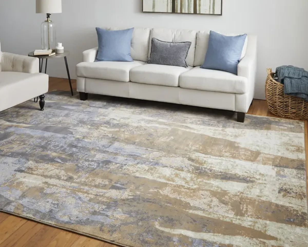 Clio 39K6F Brown/Blue/Ivory 2'9" x 7'10" Rug