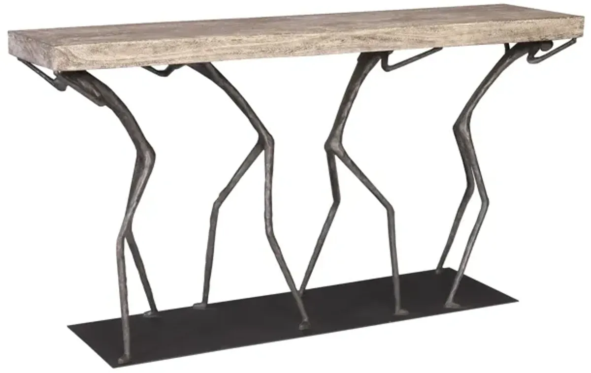 Atlas Console Table on Metal Base