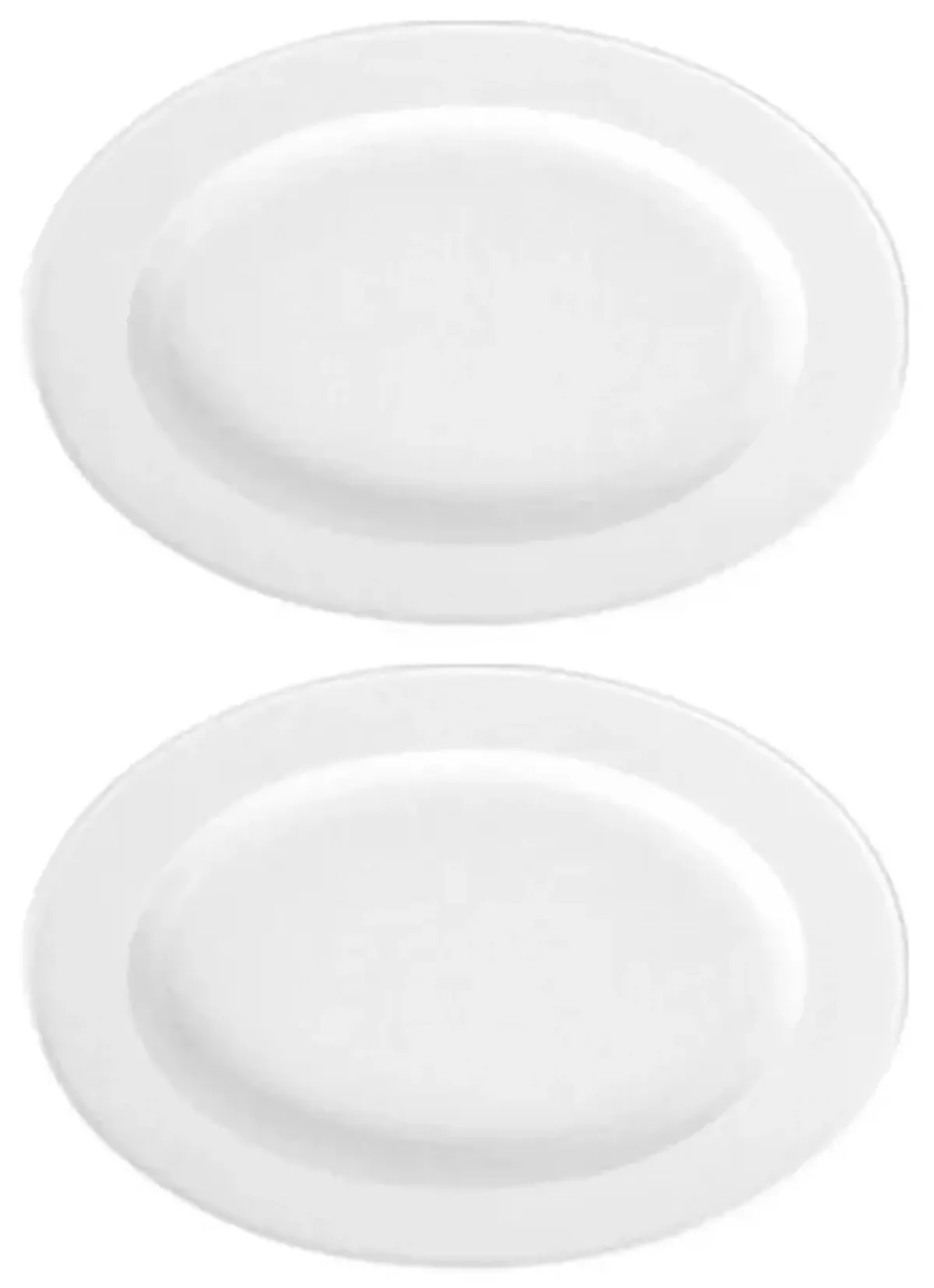 Porcelain Delta 9.5" x 6.75" x h:1" Oval White Porcelain Platter (Set of 2)