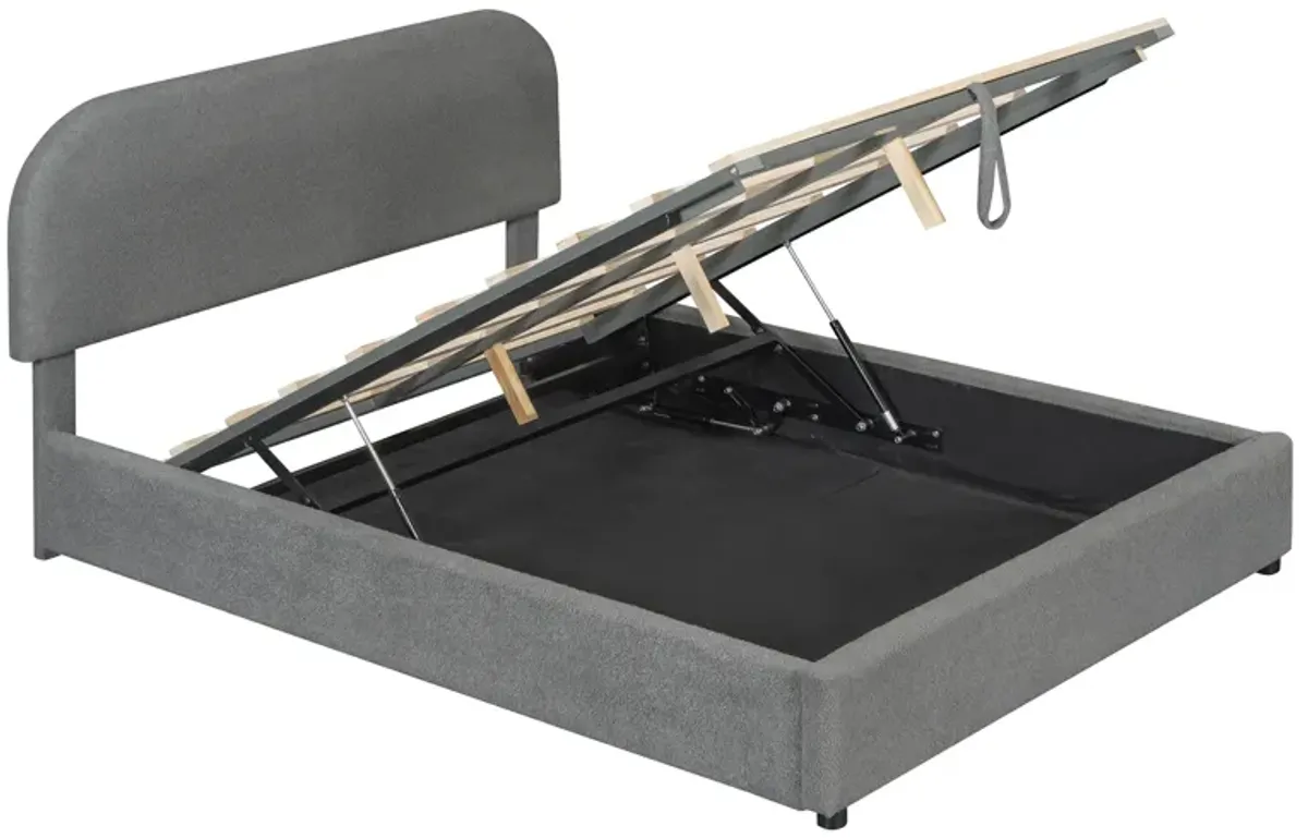 Merax Teddy Platform Bed with Hydraulic Storage System