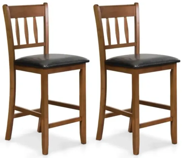 Hivvago Counter Height Bar Chair Set of 2 with Backrest Padded Seat