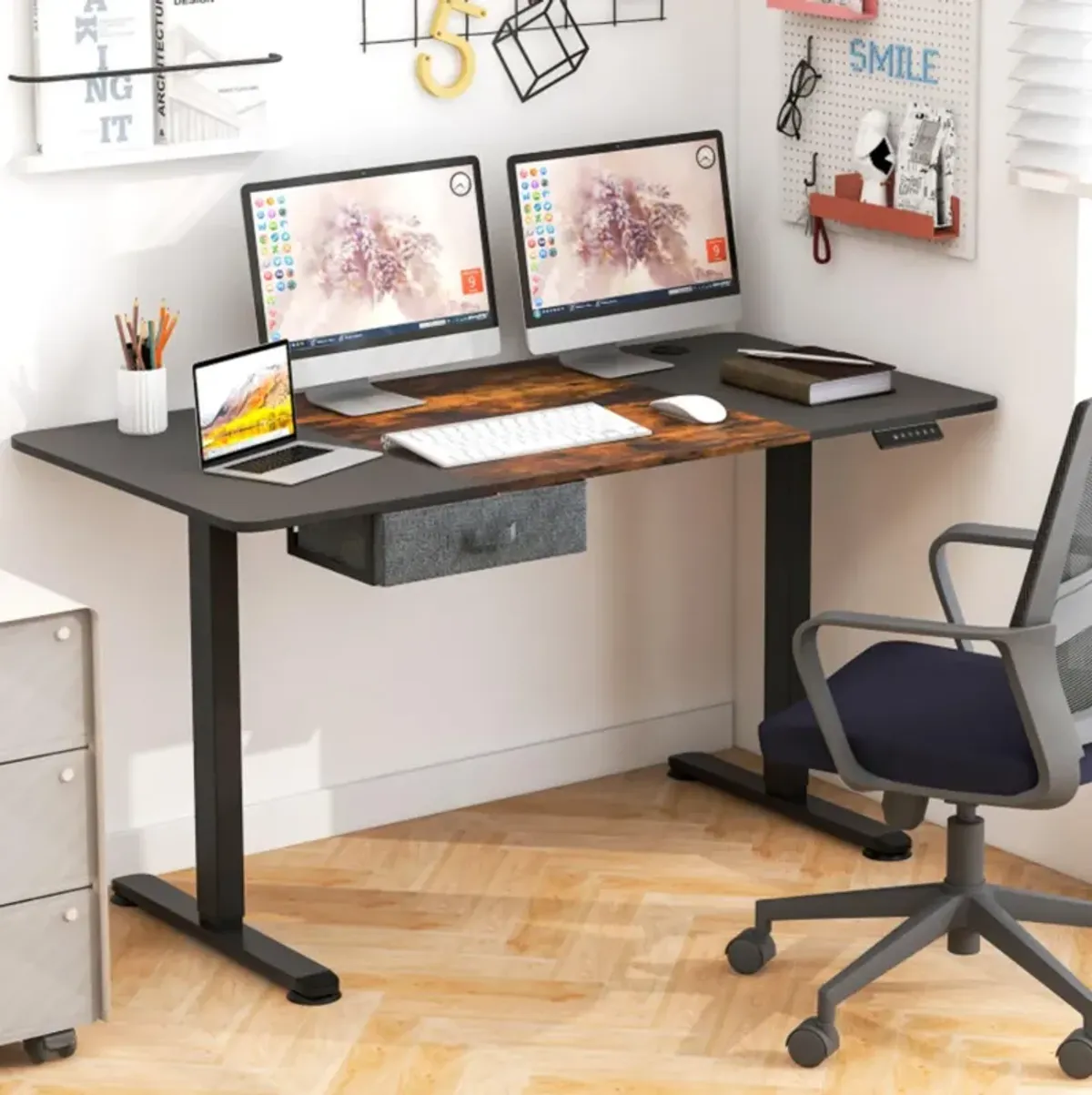 Hivvago Height Adjustable Electric Standing Desk with USB Charging Port