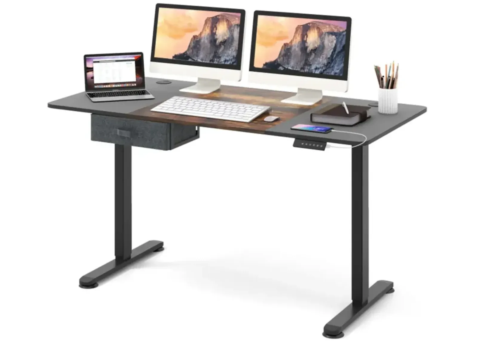 Hivvago Height Adjustable Electric Standing Desk with USB Charging Port