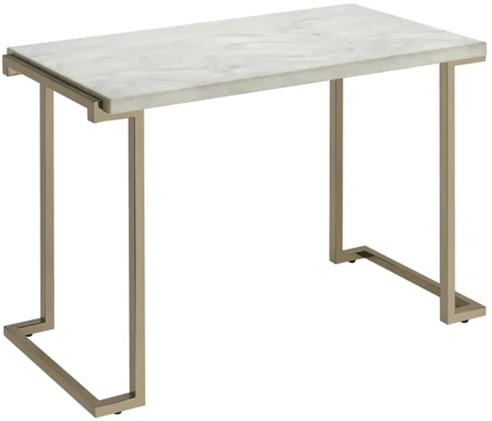 ACME Boice II Sofa Table, Faux Marble & Champagne