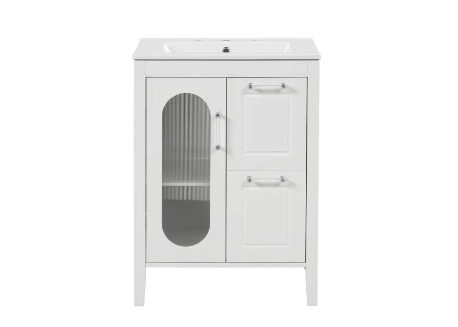 Merax  Painted Freestanding Bathroom Cabinet Vanity with Sink