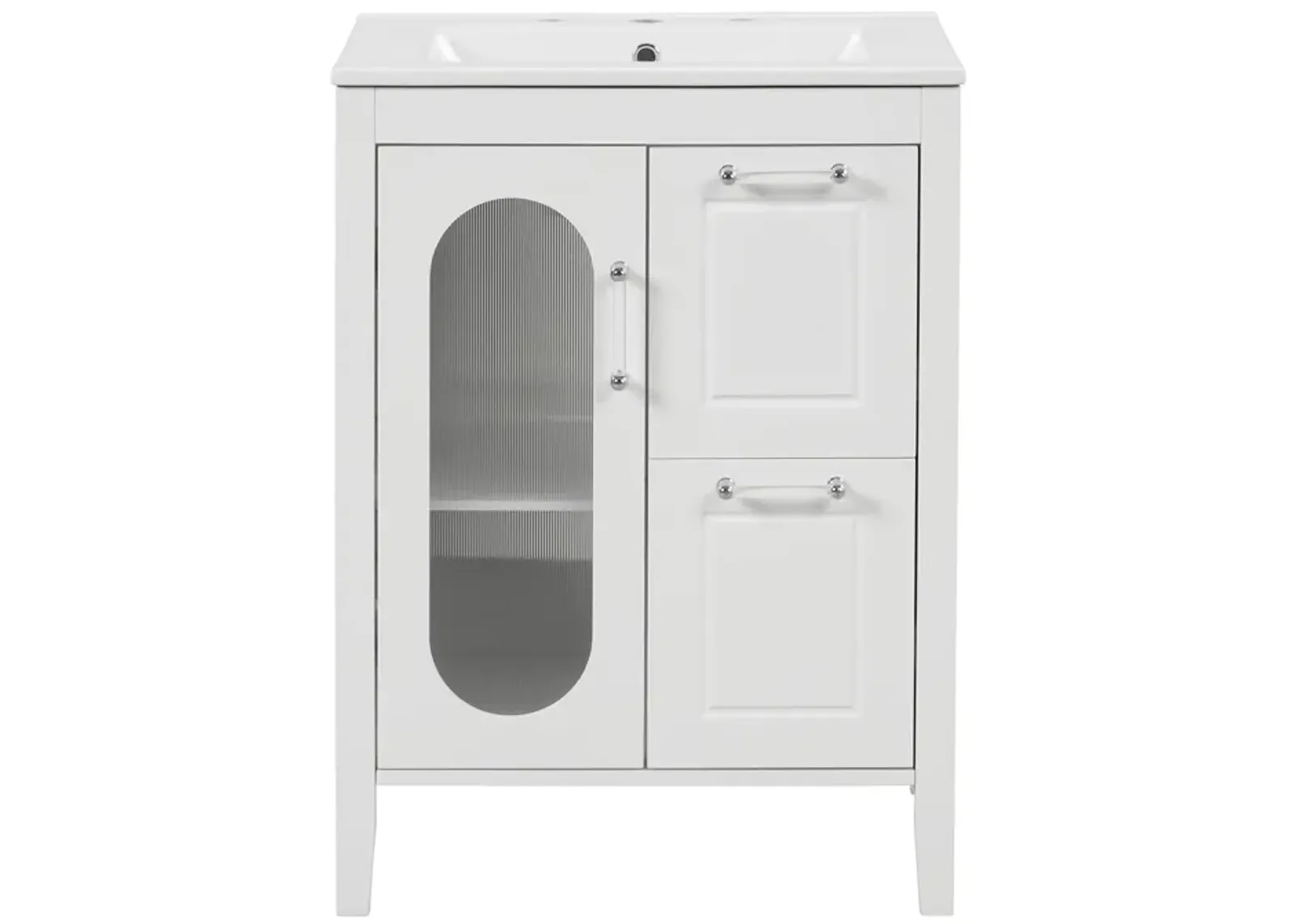 Merax  Painted Freestanding Bathroom Cabinet Vanity with Sink