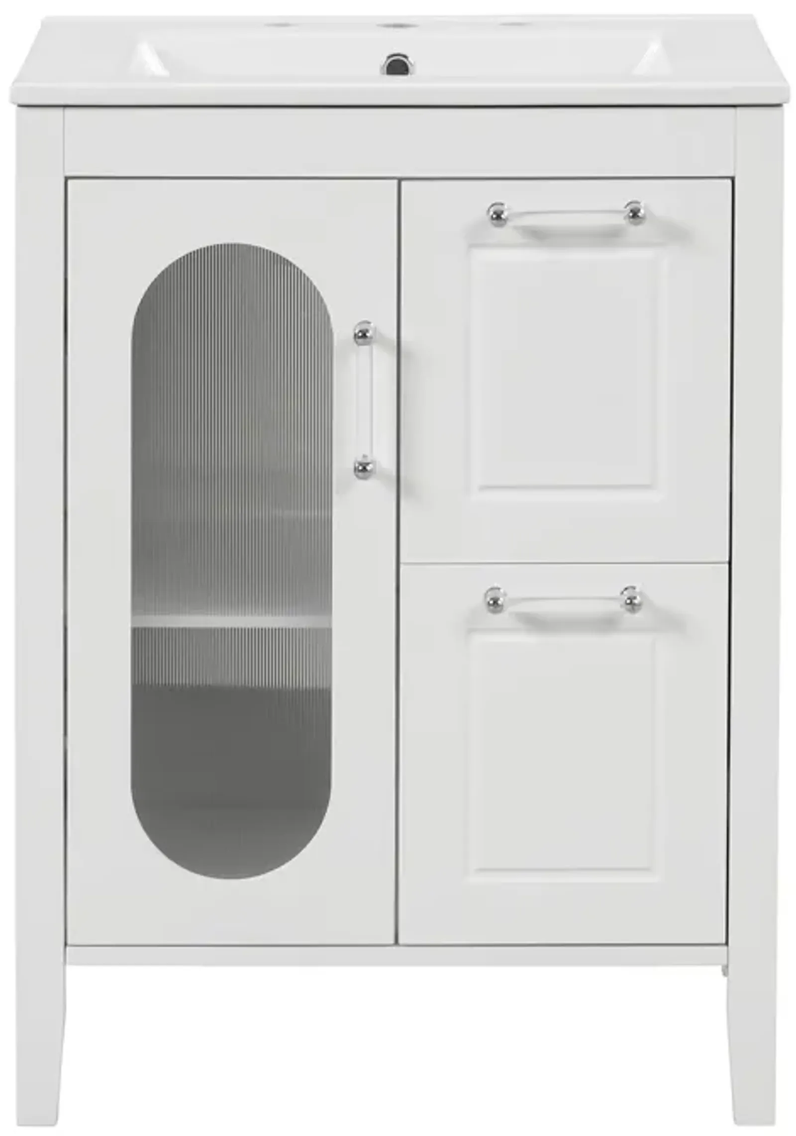 Merax  Painted Freestanding Bathroom Cabinet Vanity with Sink