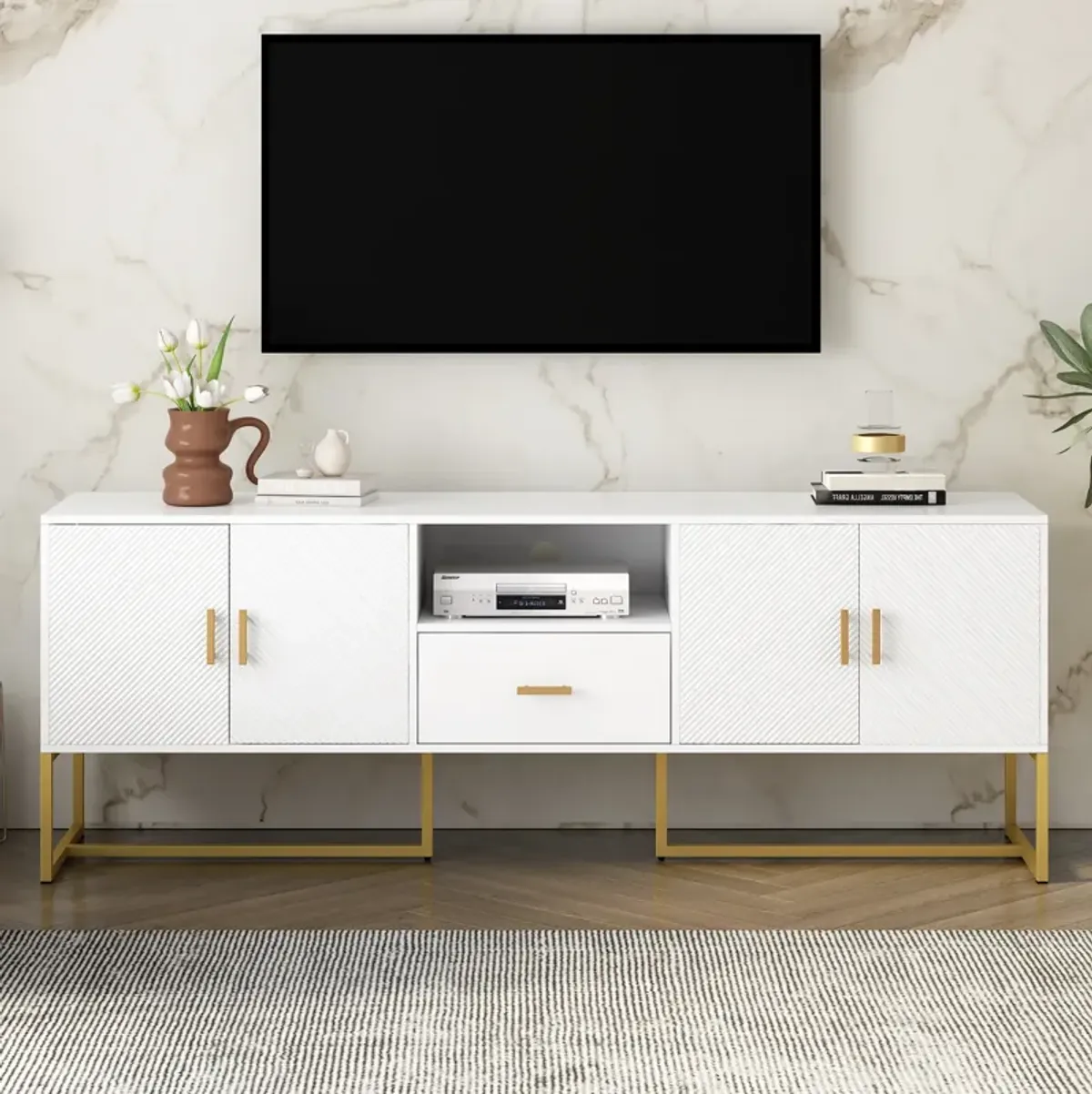 Merax TV Stand Console Table with 1 Drawer