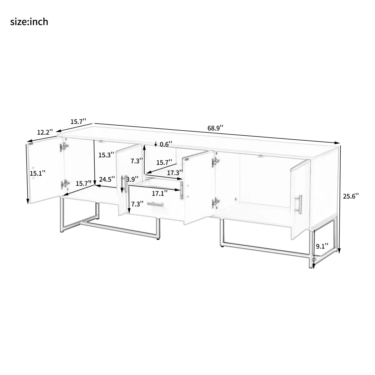 Merax TV Stand Console Table with 1 Drawer