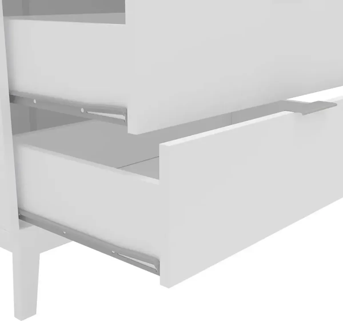 Polifurniture Victoria Modern 5 Drawer Dresser, White