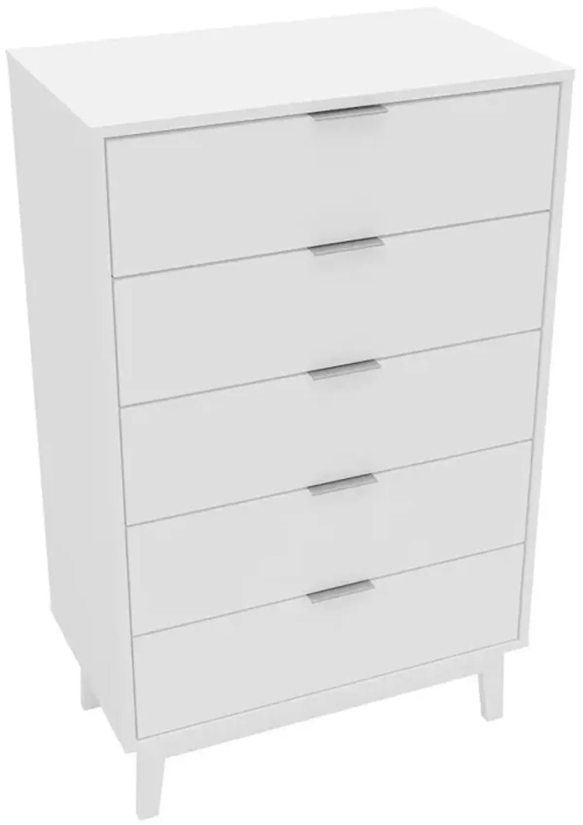 Polifurniture Victoria Modern 5 Drawer Dresser, White