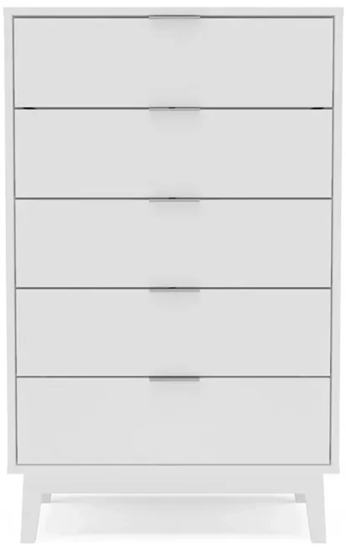 Polifurniture Victoria Modern 5 Drawer Dresser, White