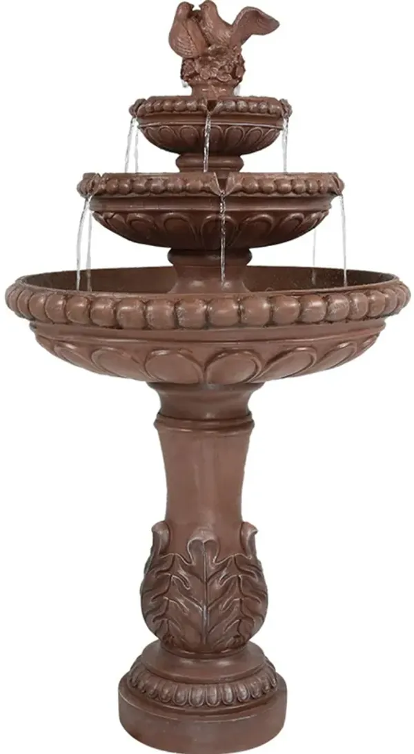 Sunnydaze Dove Pair Resin Outdoor 3-Tier Water Fountain