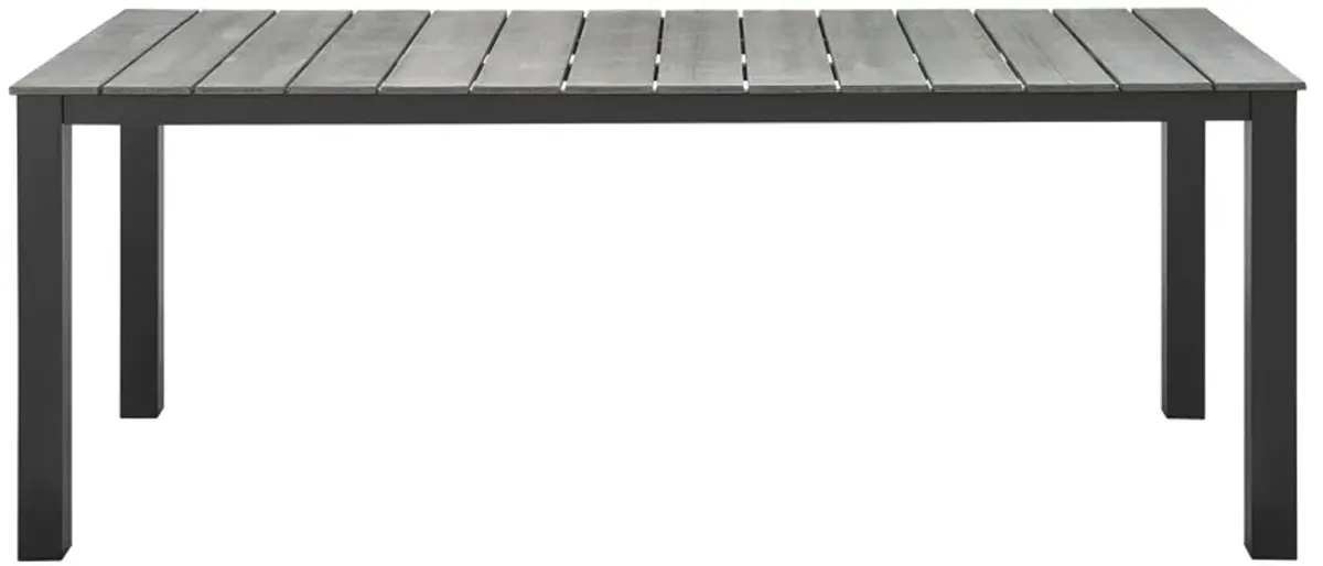Modway - Maine 80" Outdoor Patio Dining Table Brown Gray