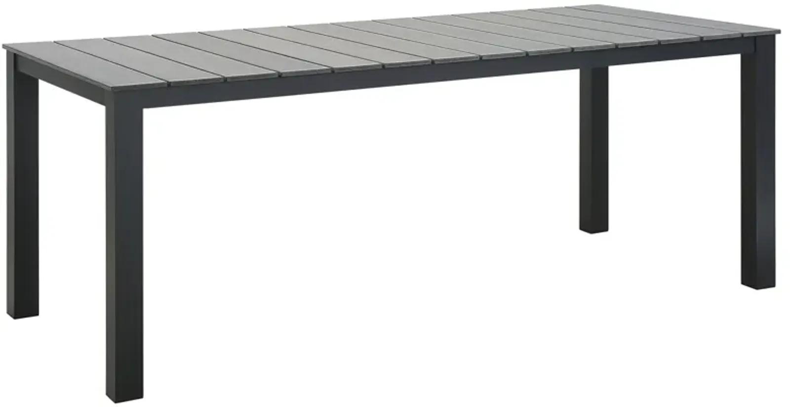 Modway - Maine 80" Outdoor Patio Dining Table Brown Gray