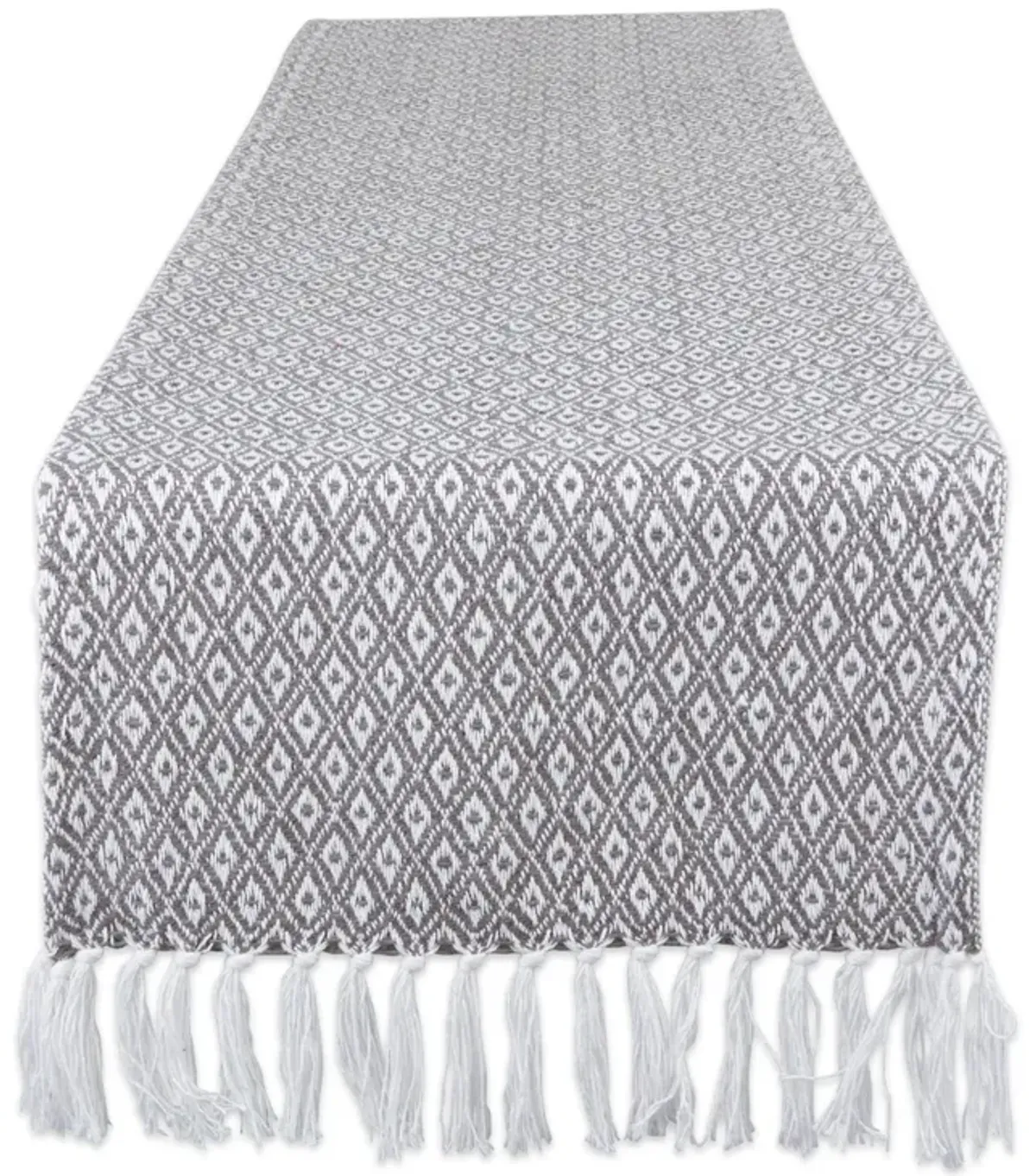 15" x 72" Gray with Diamond Design Rectangular Table Runner