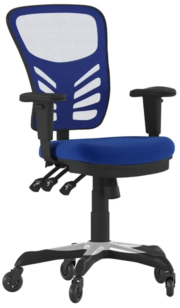 Nicholas Mid-Back   Mesh Multifunction Executive Swivel Ergonomic Office Chair with Adjustable Arms and Transparent Roller Wheels