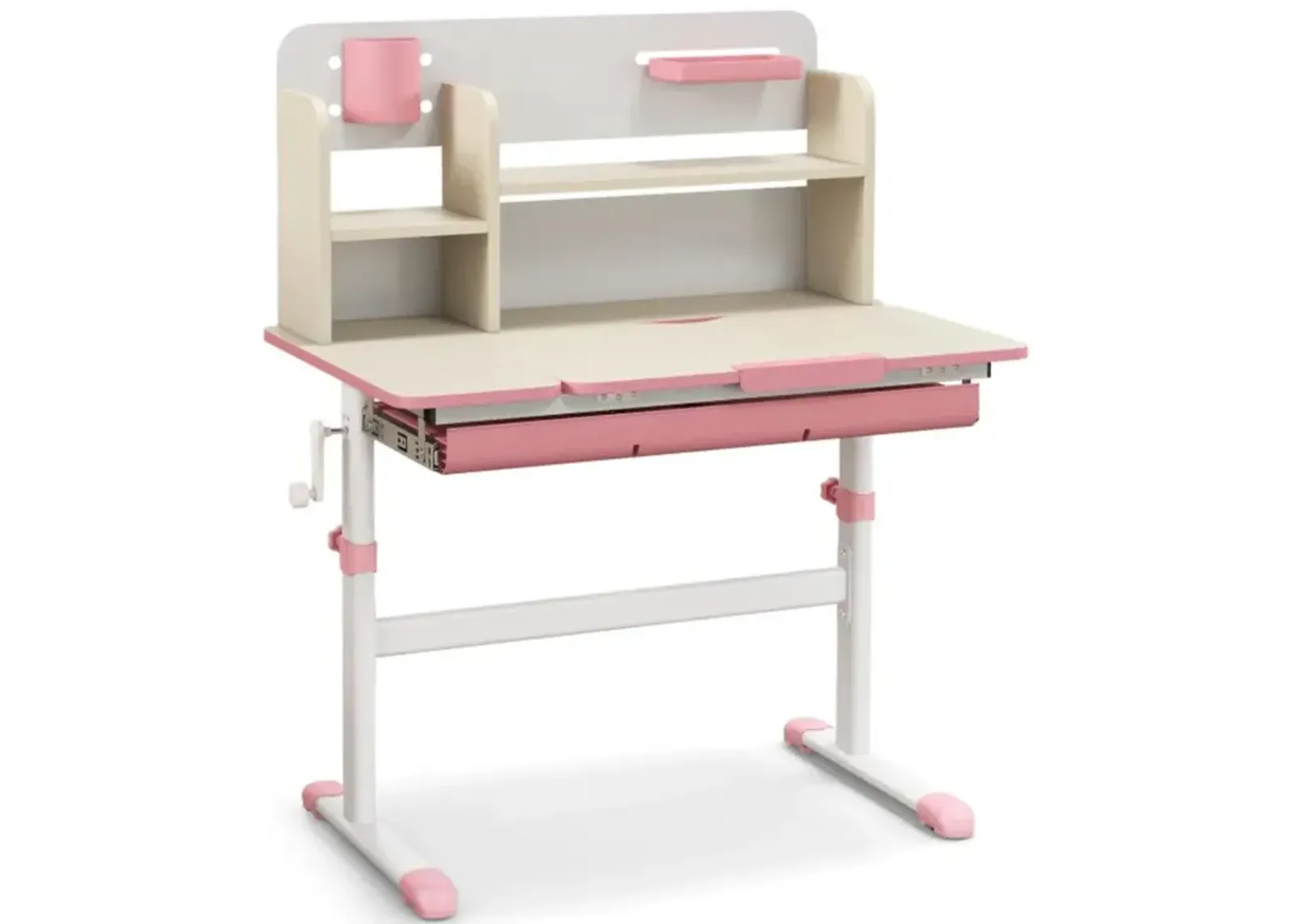 Hivvago Height Adjustable Kids Study Desk with Tilt Desktop for 3-12 Years Old