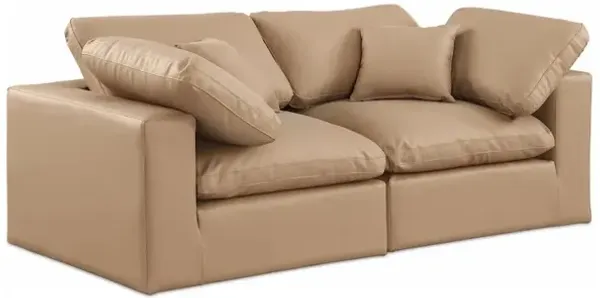Meridian Furniture Comfy Tan Vegan Leather Modular Sofa