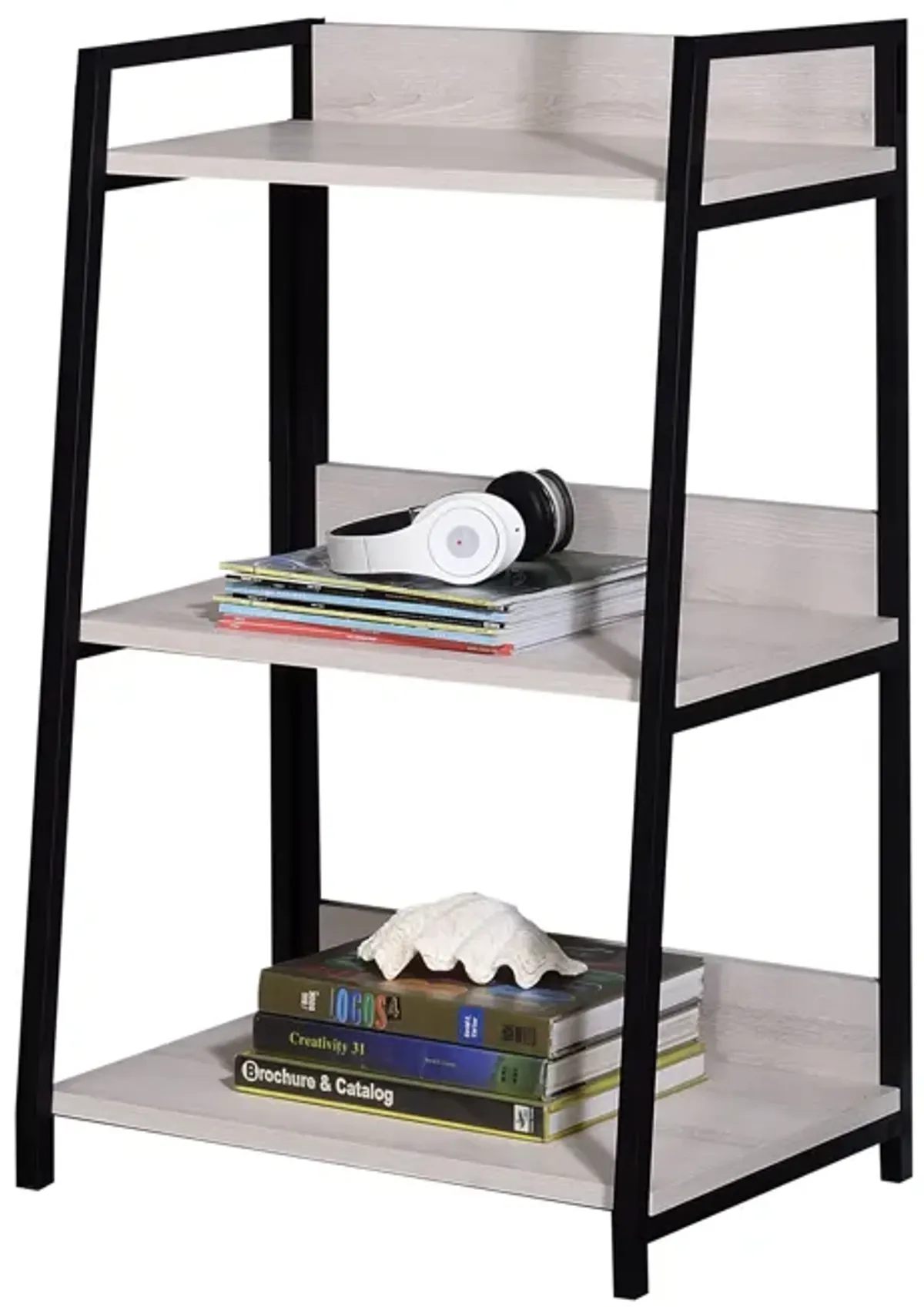 ACME Wendral Bookshelf (3-Tier), Natural & Black