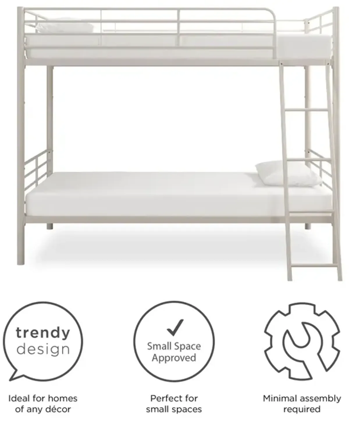 Atwater Living Daysi Convertible Twin over Twin Metal Bunk Bed