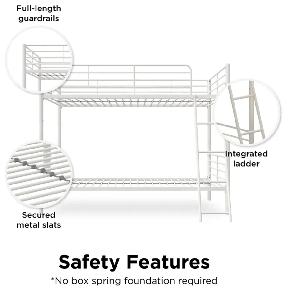 Atwater Living Daysi Convertible Twin over Twin Metal Bunk Bed