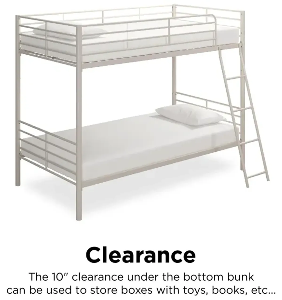 Atwater Living Daysi Convertible Twin over Twin Metal Bunk Bed