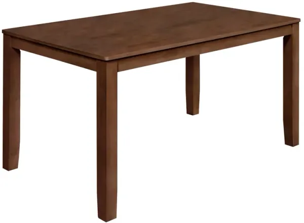 Accai Dining Table, Angled Legs, Rectangular Walnut Rubberwood 59 Inch - Benzara
