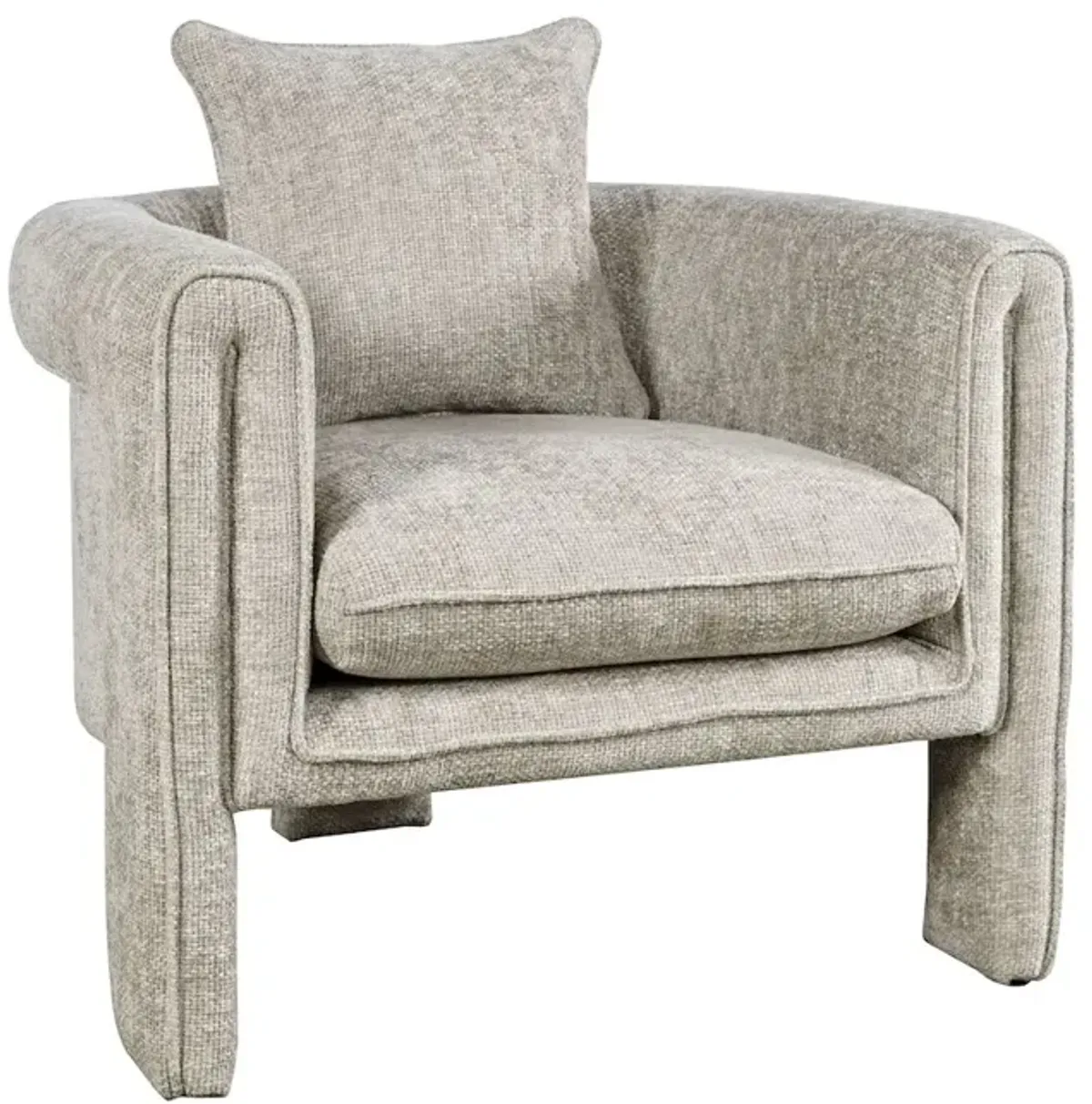 Jofran Adley Modern Upholstered Vintage Accent Armchair with Pillow