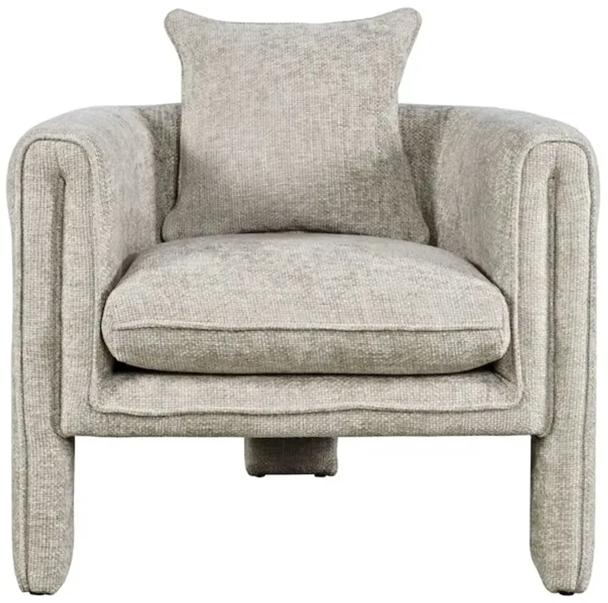 Jofran Adley Modern Upholstered Vintage Accent Armchair with Pillow