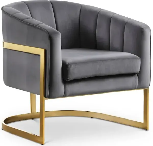 Meridian Furniture Carter Grey Velvet Accent Chair
