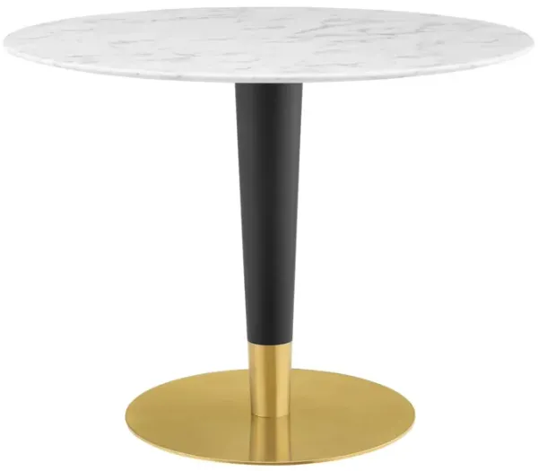 Modway - Zinque 40" Artificial Marble Dining Table Gold White