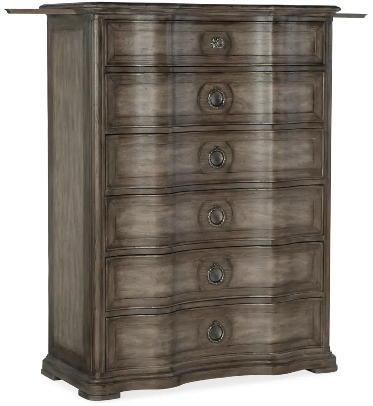 Woodlands Six-Drawer Chest in Dark Wood