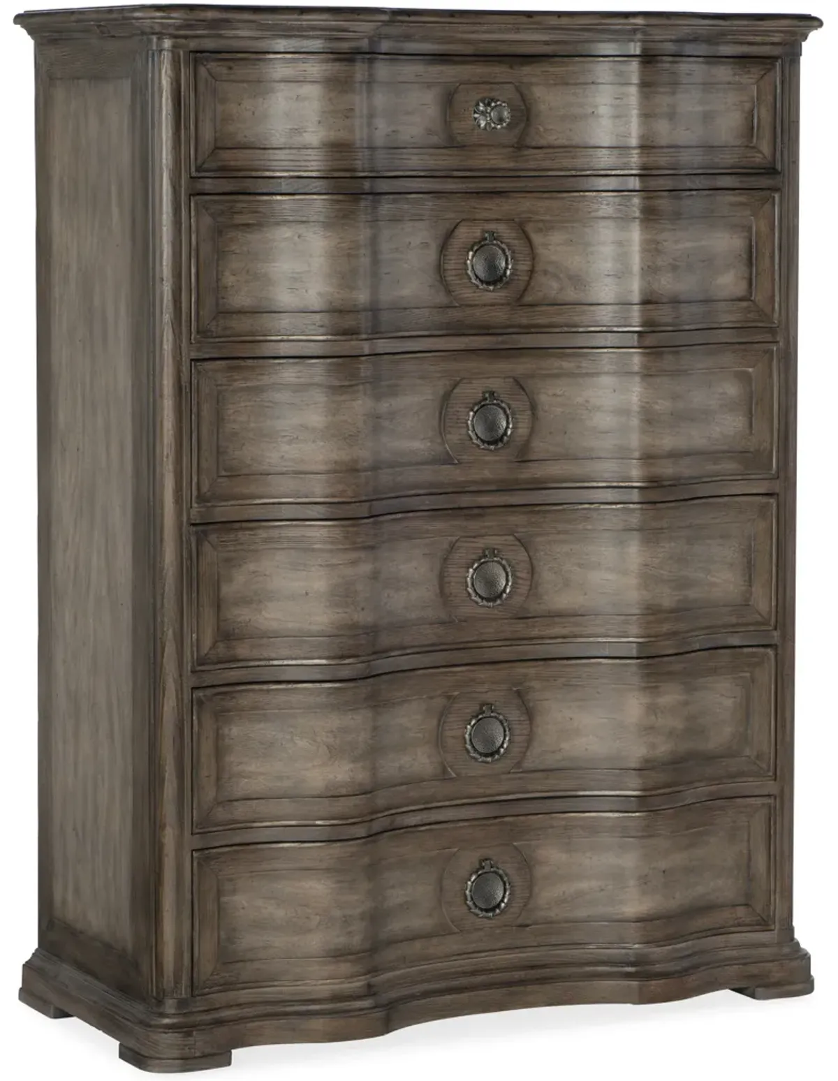 Woodlands Six-Drawer Chest in Dark Wood