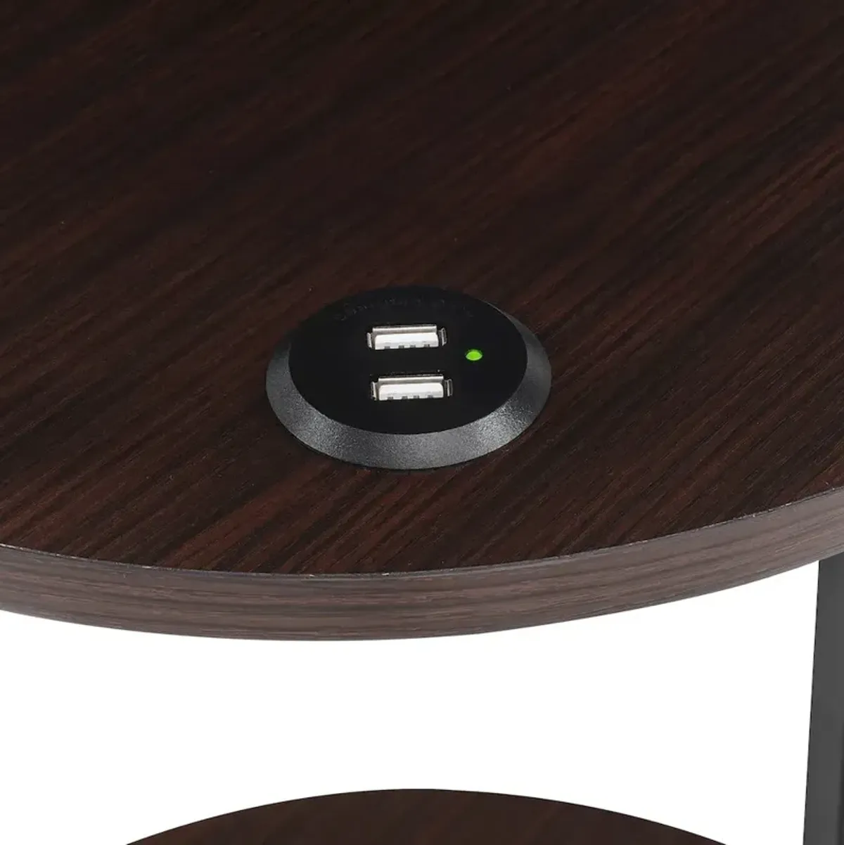 Convenience Concepts Designs2Go Simon 3 Tier End Table with USB Ports