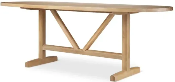 Mercana Furniture & Decor Viktor 84L Light Brown Solid Wood Dining Table