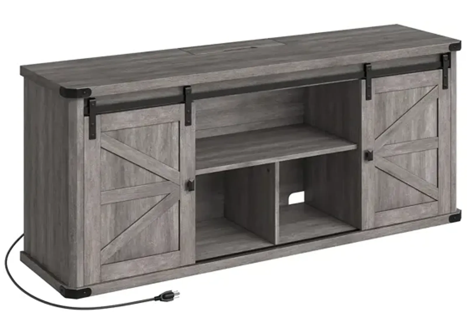 TV Stand for TVs up to 65 Inches, Farmhouse Entertainment Center with Sliding Barn Doors