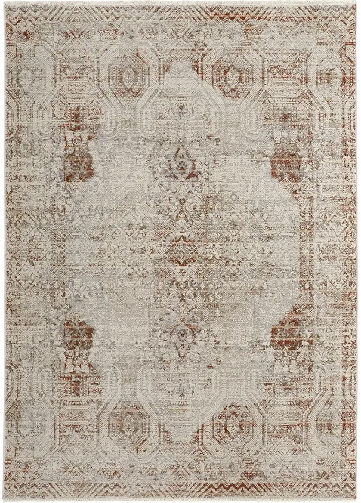 Kaia 39GKF Tan/Ivory/Orange 7'10" x 9'6" Rug