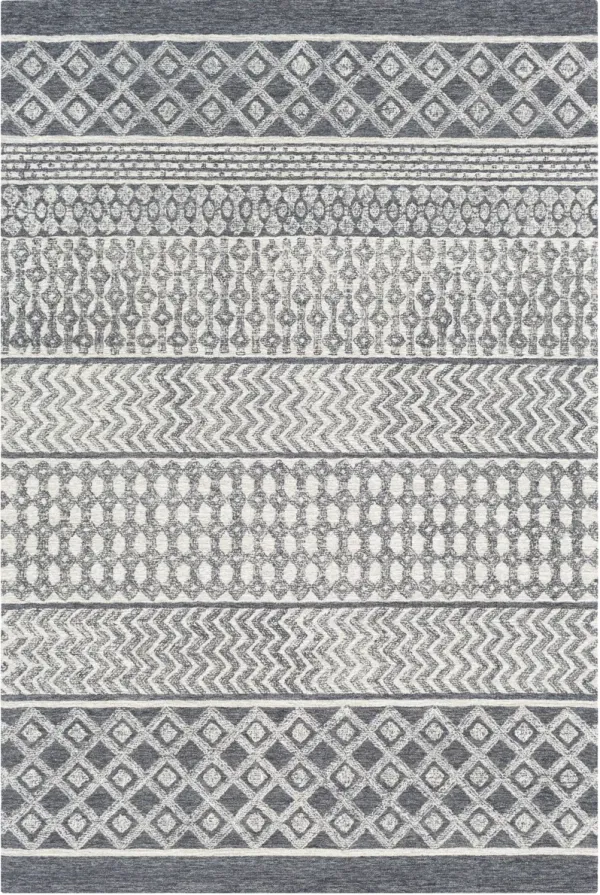 Maroc MAR-2305 6' Round Black Rug