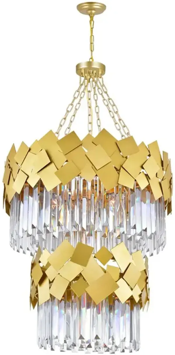 CWI Lighting Panache 10 Light Down Chandelier With Medallion Gold Finish