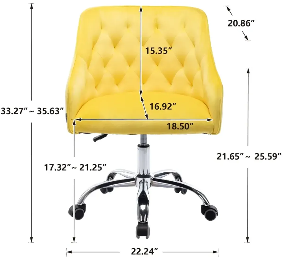 MONDAWE Velvet Cute Computer Chair, Wheels Swivel Height Adjustable Swivel Task Chair for Home Office