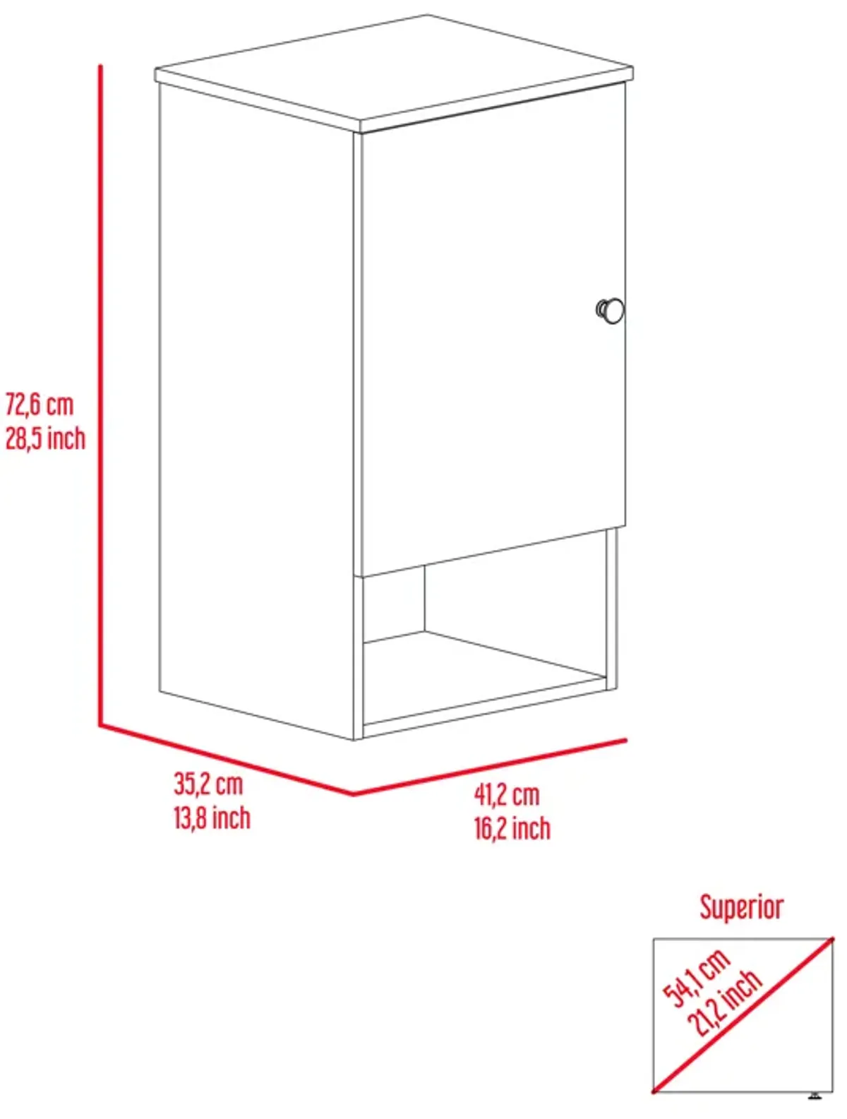 Medicine Cabinet Porto, Bathroom, Light Oak / White