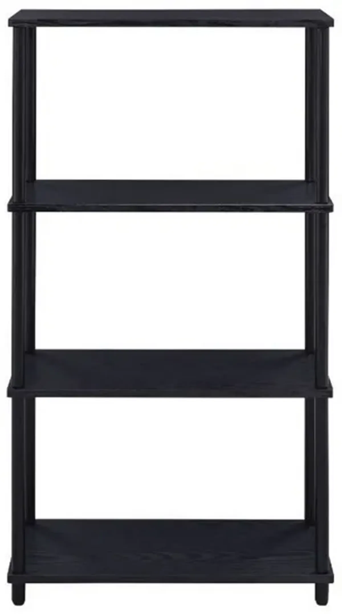 Bookshelf with Black Metal Frame, Black-Benzara