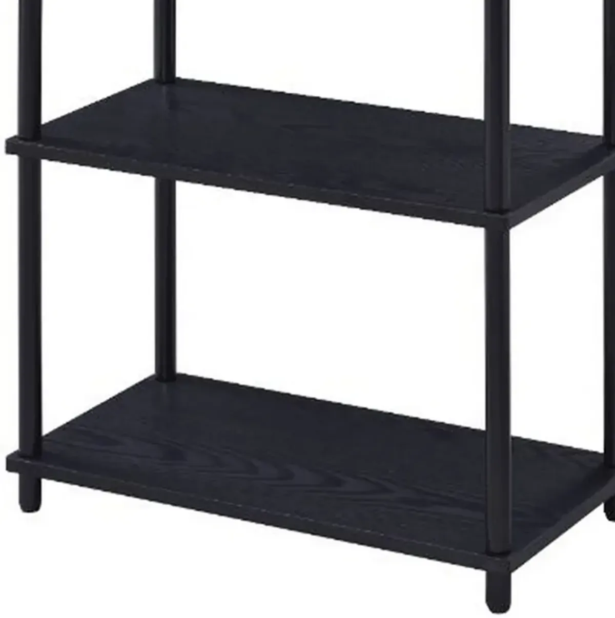 Bookshelf with Black Metal Frame, Black-Benzara