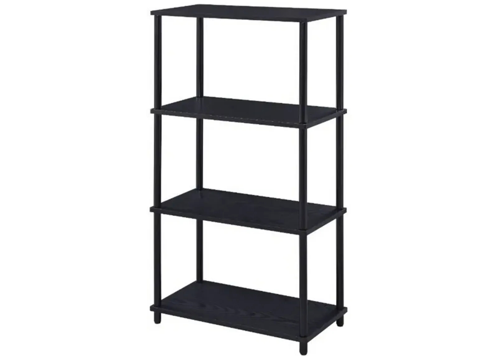 Bookshelf with Black Metal Frame, Black-Benzara