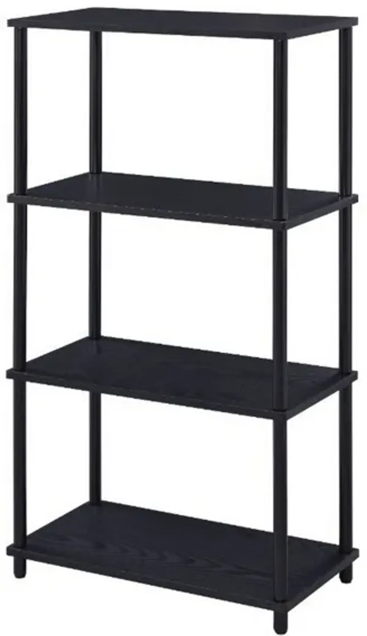 Bookshelf with Black Metal Frame, Black-Benzara